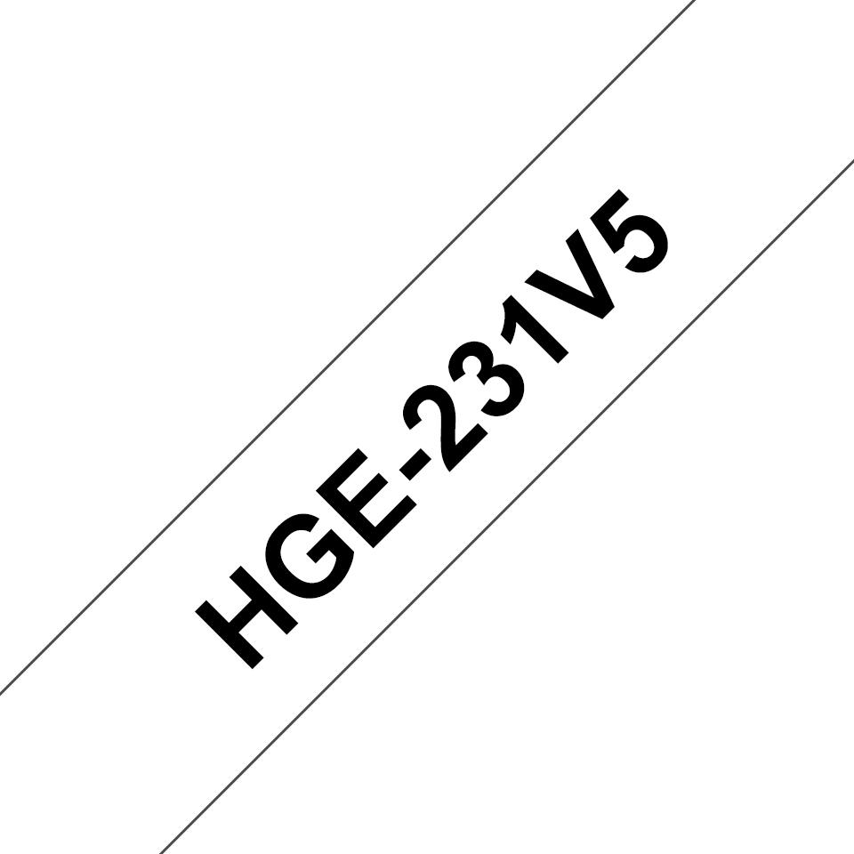 Brother HGE-231V5 Schriftband schwarz auf weiß