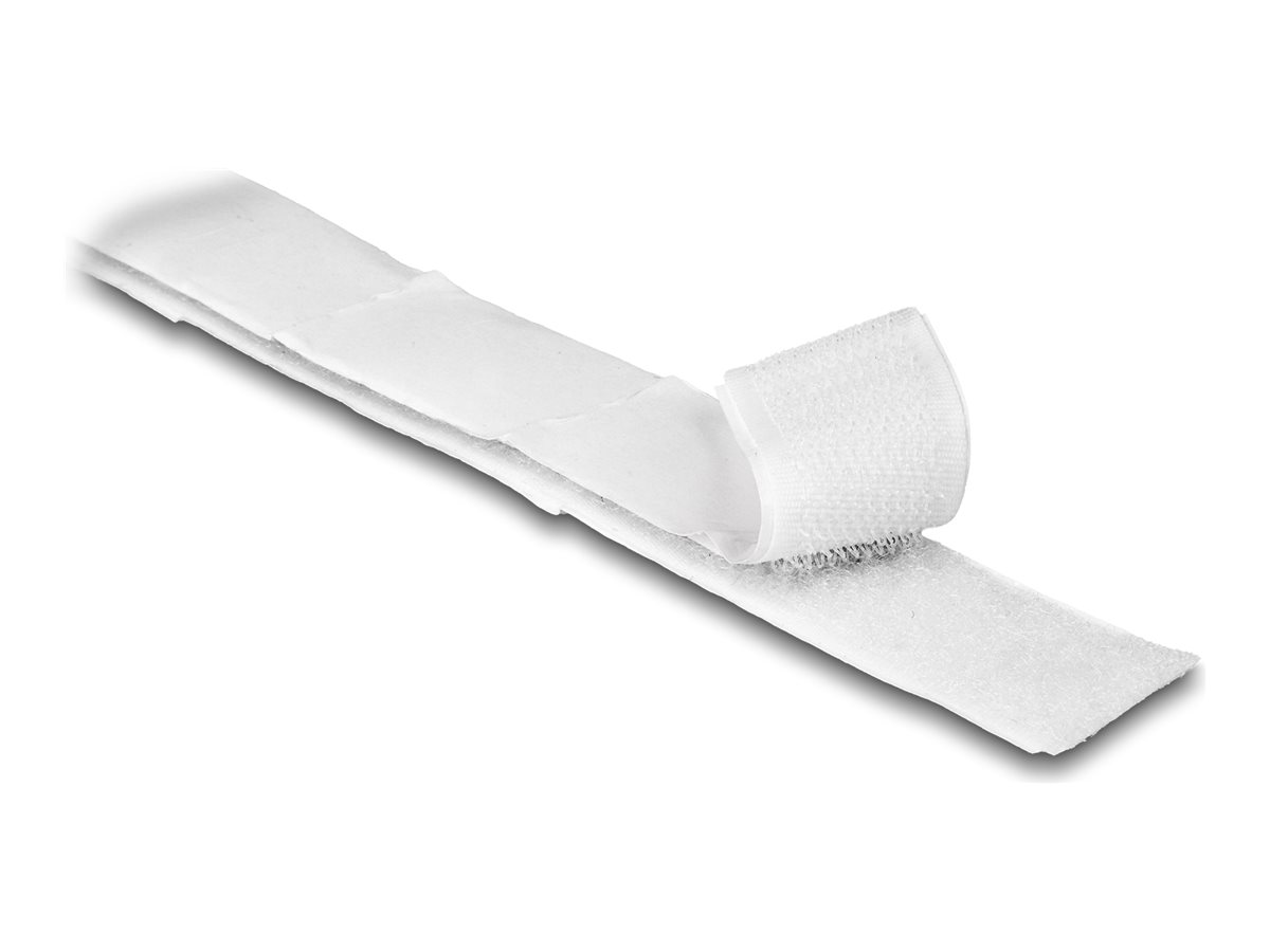 Delock Klettverschluss selbstklebend 20 mm weiß