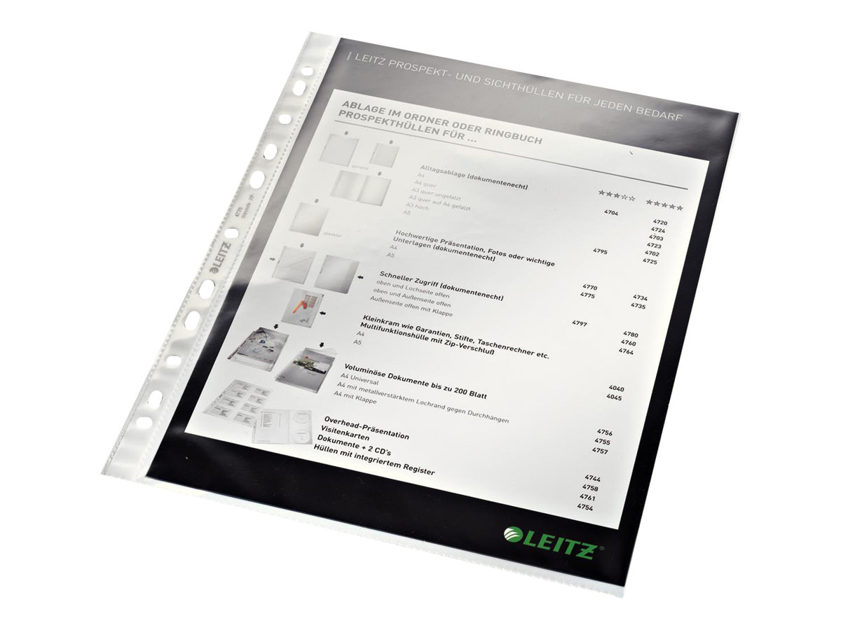 Esselte Leitz Prospekthüllen 4770 DIN A4 Glasklar 0,08 mm
