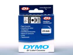 Dymo D1 24mm Schwarz auf Transparent Selbstklebend