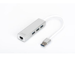 DIGITUS USB 3.0 3-Port Hub Gigabit LAN-Adapter