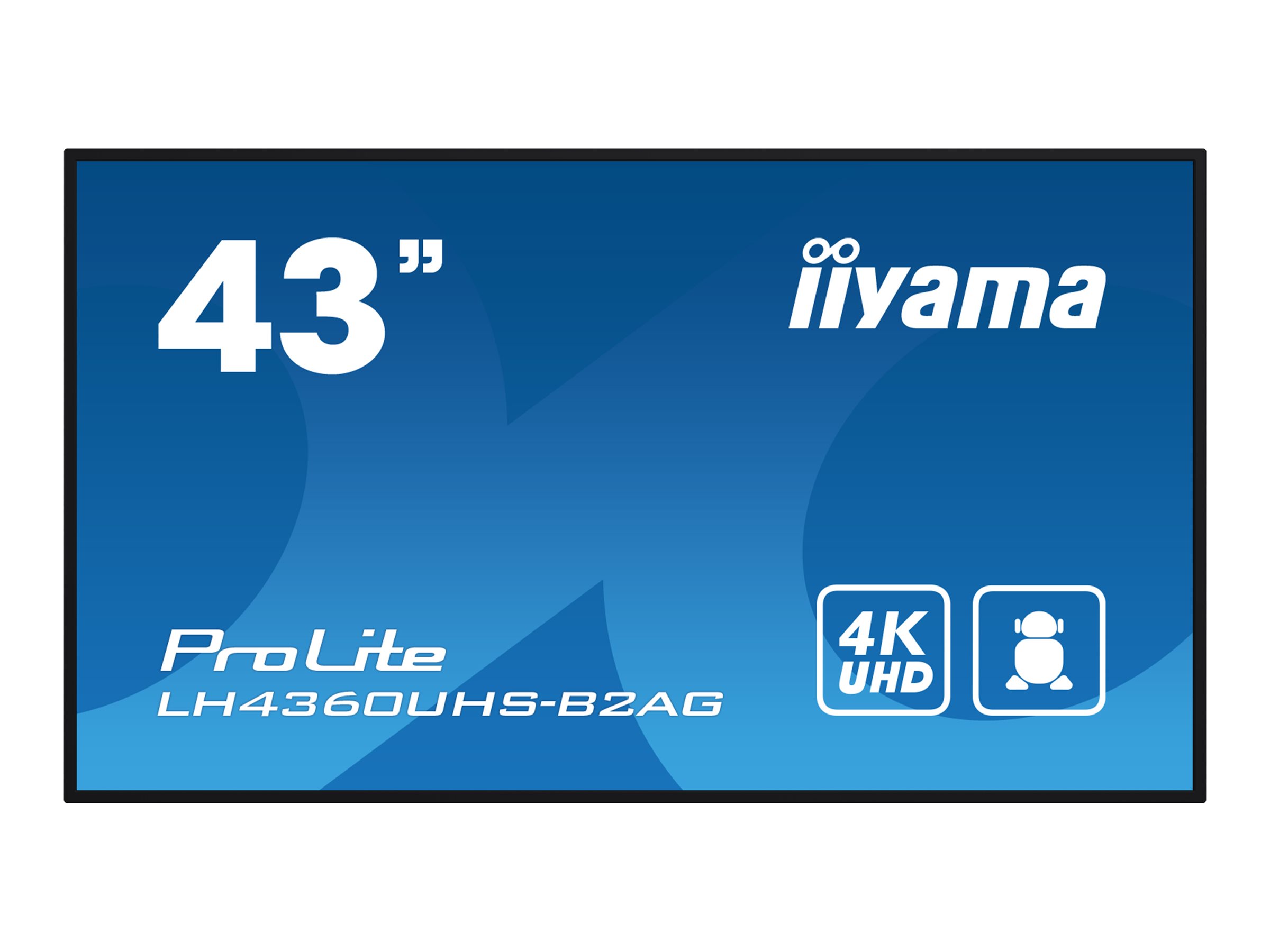 IIYAMA LH4360UHSB2AG 109,22cm 43Zoll 3840x2160 UHD VA panel Haze 25perc 500cdm Landscape and Portrait Wallmount Included