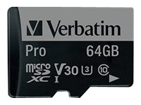 Verbatim PRO MicroXC 64GB 90MB/s Adapter