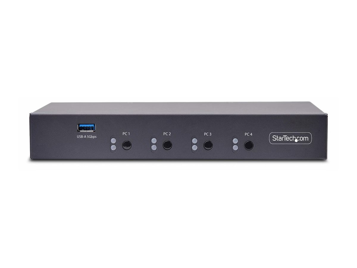 STARTECHCOM 4Port KM Switch mit MausRoaming USB 30 Umschalter Tastatur und Maus Switch 3,5mmUSB Audio TAA Konform