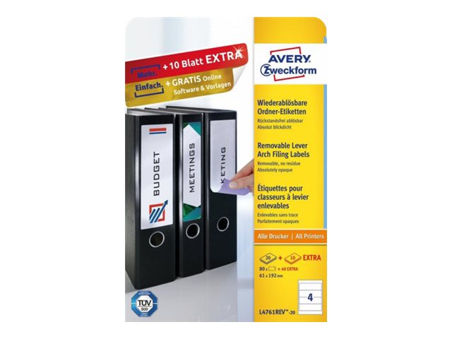 Avery Zweckform L4761REV-20 weiß 30 Blatt