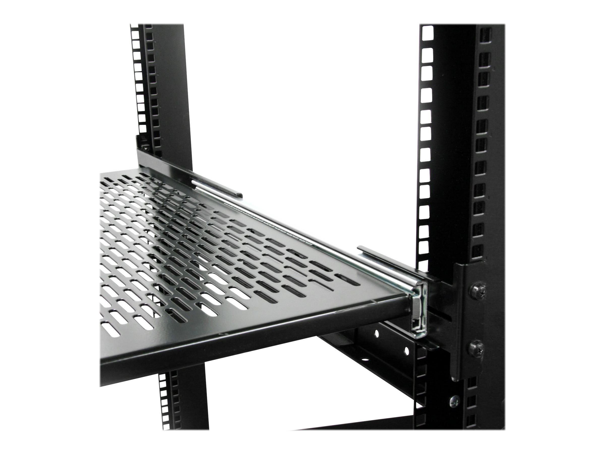 StarTech.com 2HE Ausziehbarer Rack-Fachboden 19 Zoll 22.7kg Schwarz