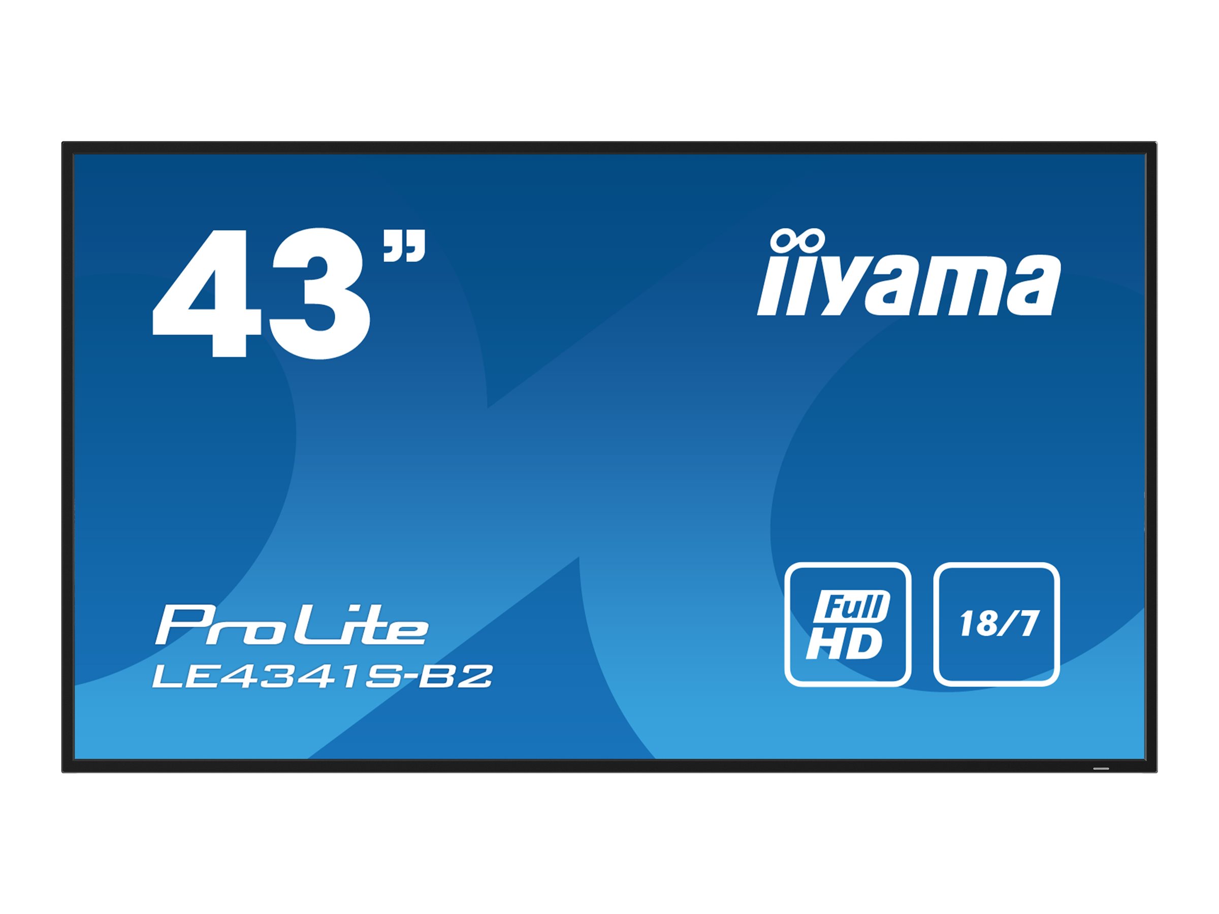 IIYAMA LE4341SB2 10922cm 43Zoll 1920x1080 IPS panel 1perc Haze 8ms Landscape mode Speakers 2x 10W VGA 3x HDMI 350cdm Media Play