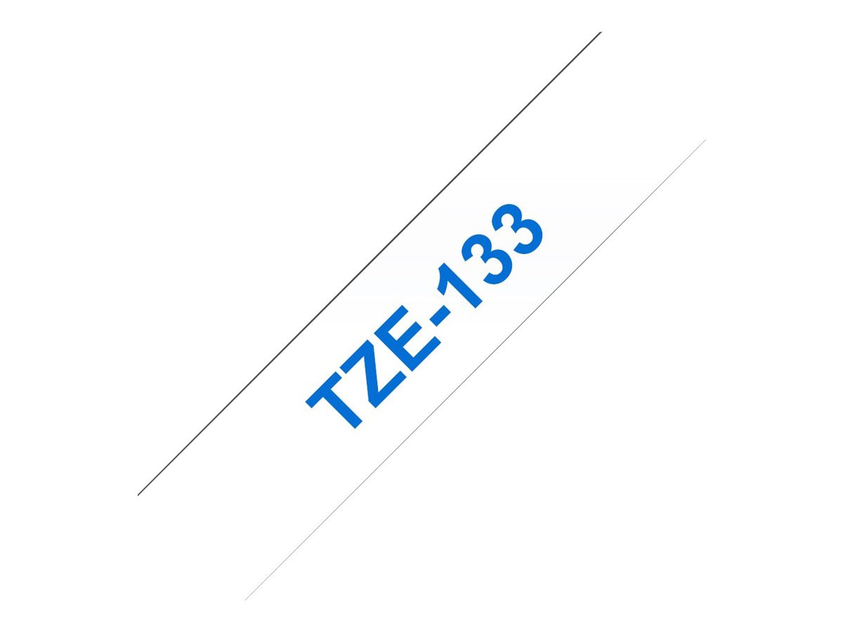Brother TZe-133 Schriftband 12mm blau/transparent