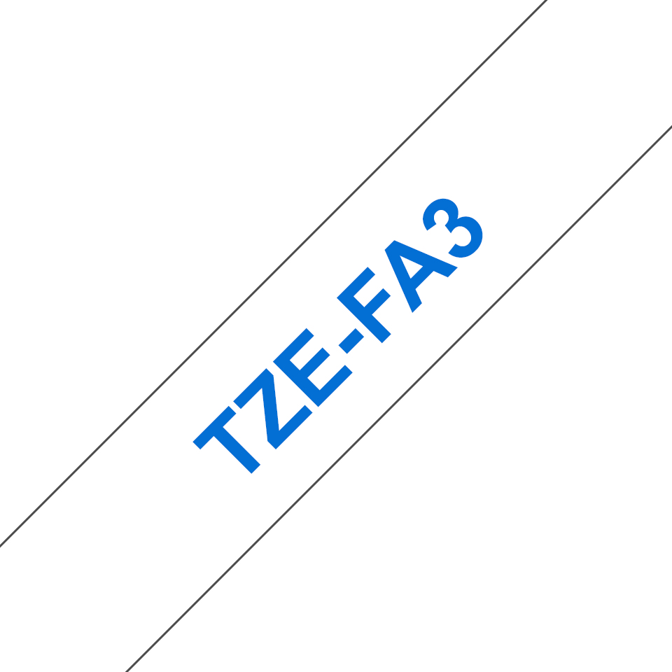 Brother TZe-FA3 Gewebe Klebstoff Blau auf Weiß