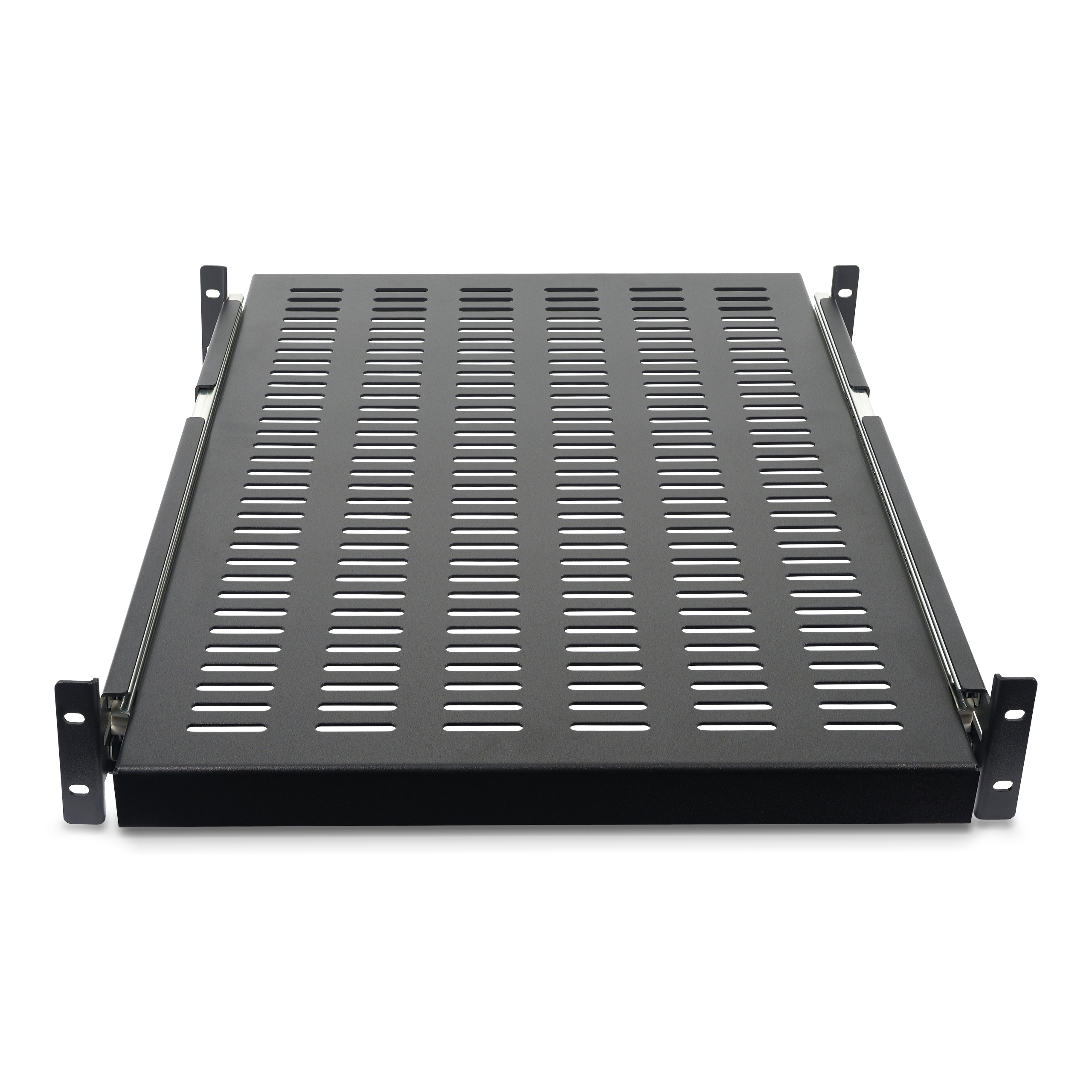 StarTech.com 2HE Ausziehbarer Rack-Fachboden 19 Zoll 22.7kg Schwarz