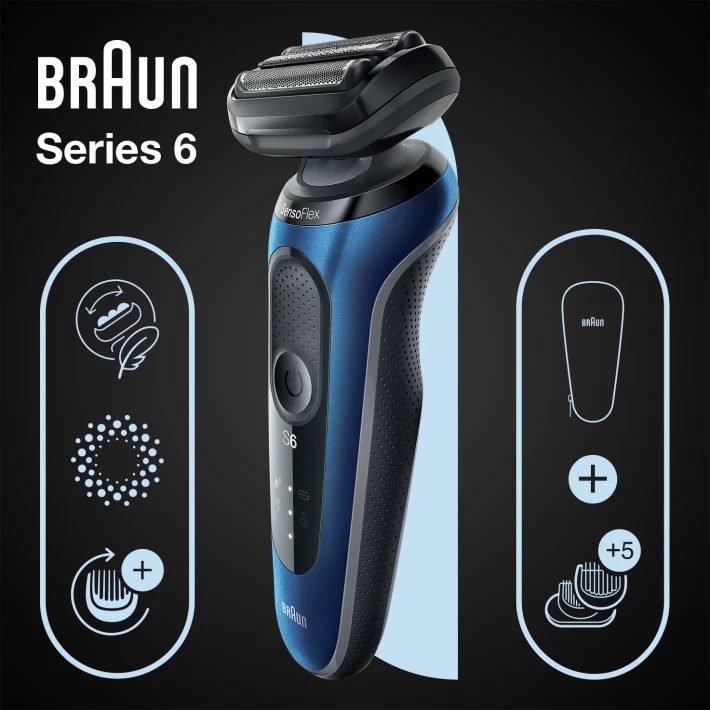 Braun Series 6 61-B1500s Barttrimmer blau