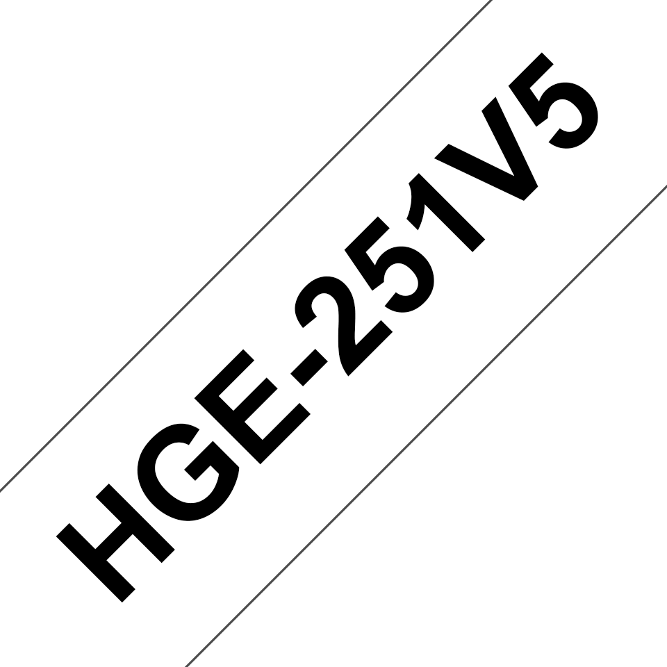 Brother HGE-251V5 Schriftband schwarz auf weiß