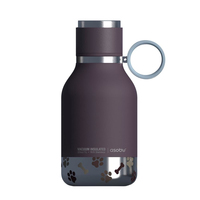Asobu Dog Bowl Edelstahl-Isolierflasche mit Hundenapf 1L Burgunderrot