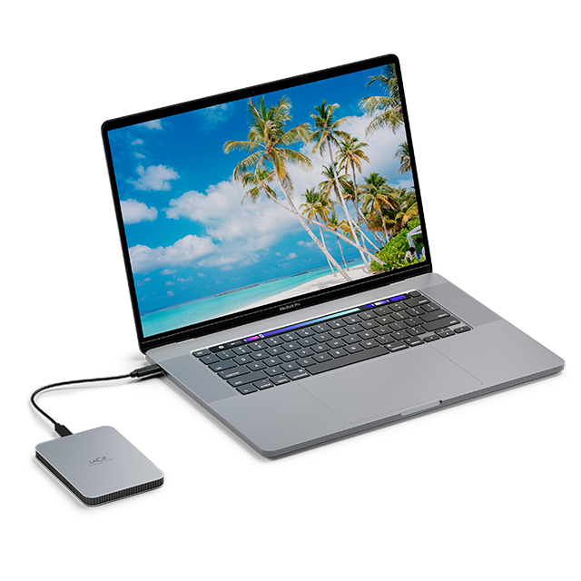 LACIE Mobile Drive HDD USBC 2TB 6,35cm 2,5Zoll Moon Silver mit USBCKabel
