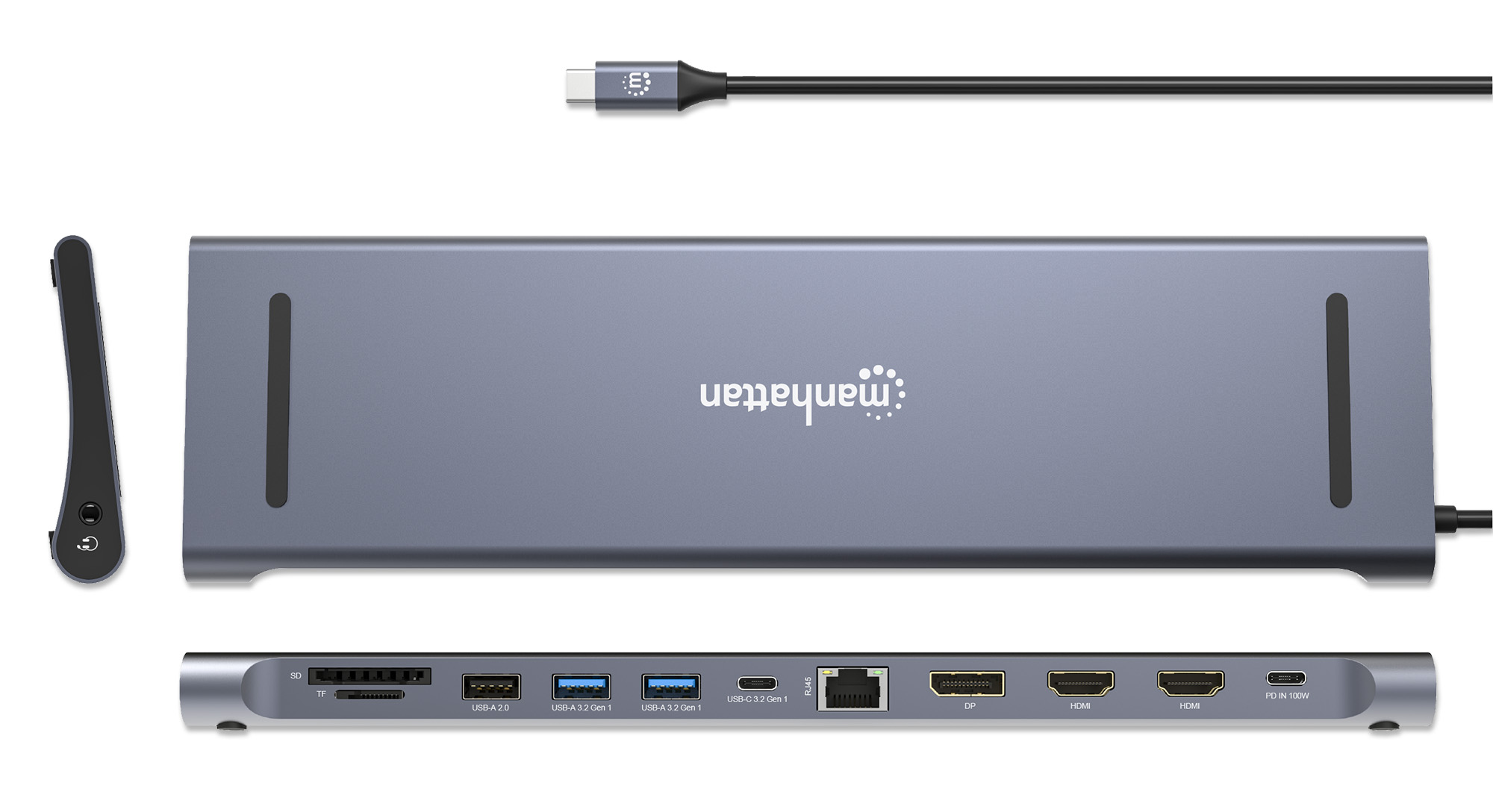 Manhattan 12-in-1 Dockingstation 4K USB-C 3.2 Gen 1