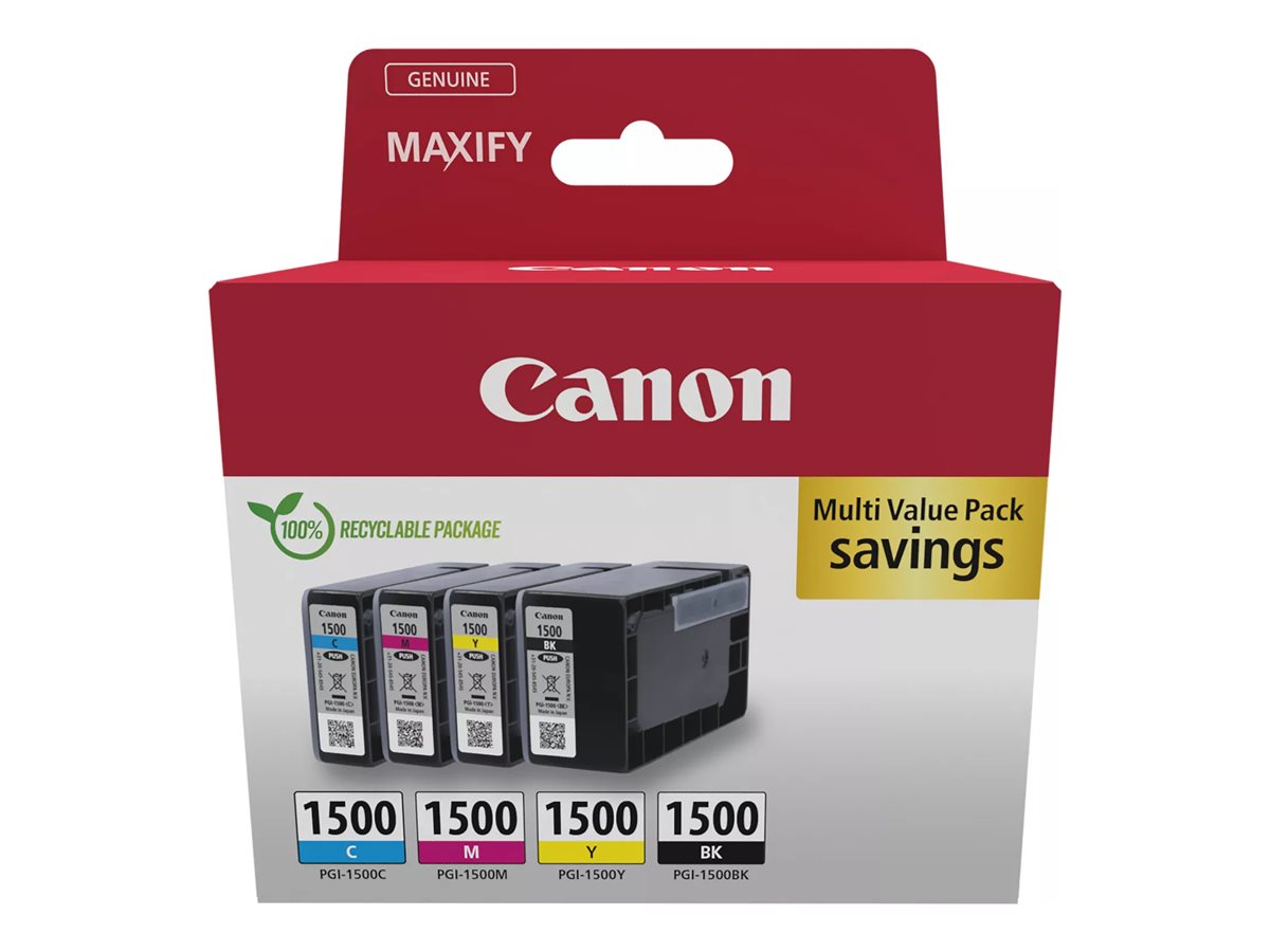 Canon PGI1500 BKCMY schwarz, cyan, magenta, gelb Druckerpatronen, 4erSet