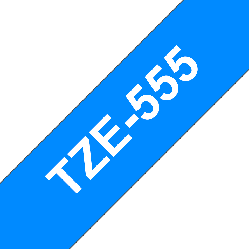 Brother TZe-555 24mm Weiß auf Blau