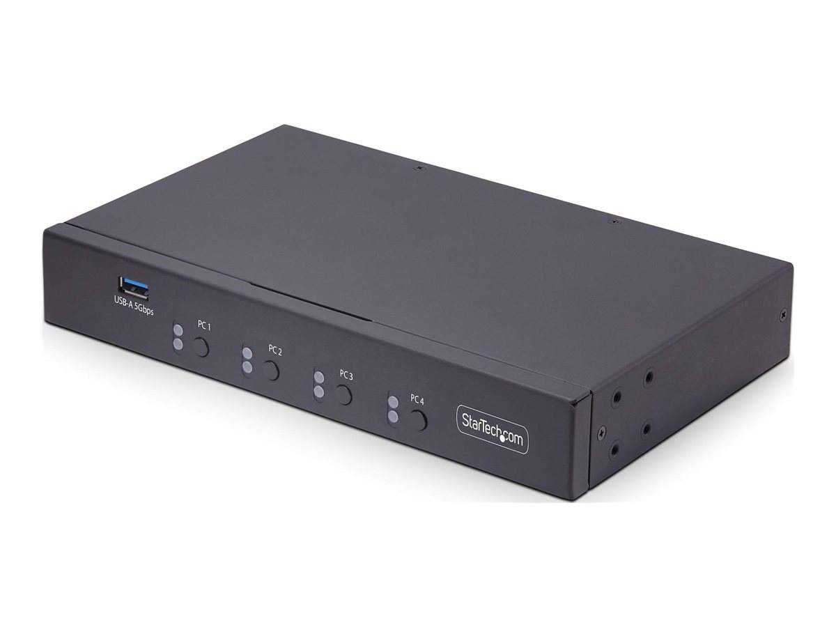 STARTECHCOM 4Port KM Switch mit MausRoaming USB 30 Umschalter Tastatur und Maus Switch 3,5mmUSB Audio TAA Konform