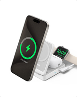 ANKER MagGo Wireless Charger 15W 3in1 Ladestation faltbar fuer iPhone AirPods und Apple Watch weiss