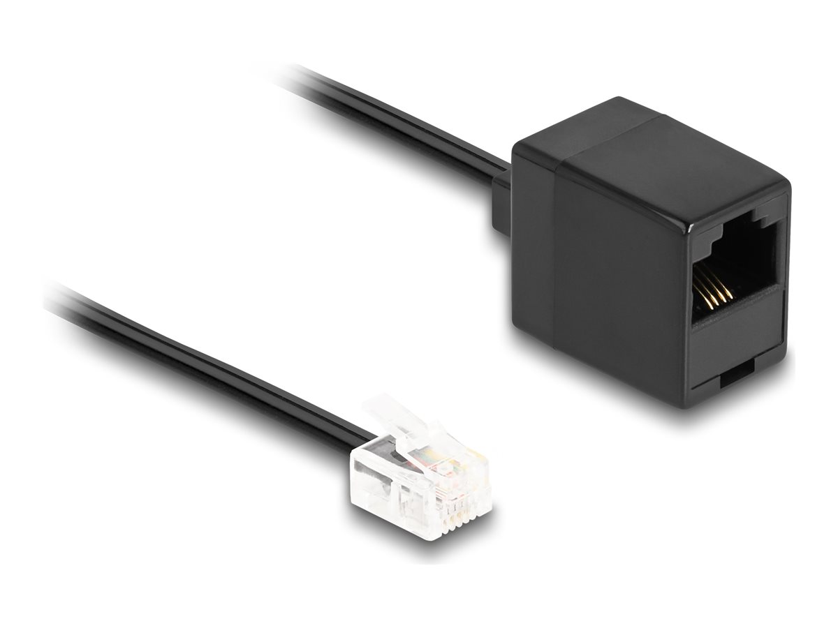 Delock Telefonkabel RJ11 Stecker zu RJ45 Buchse 1m Schwarz