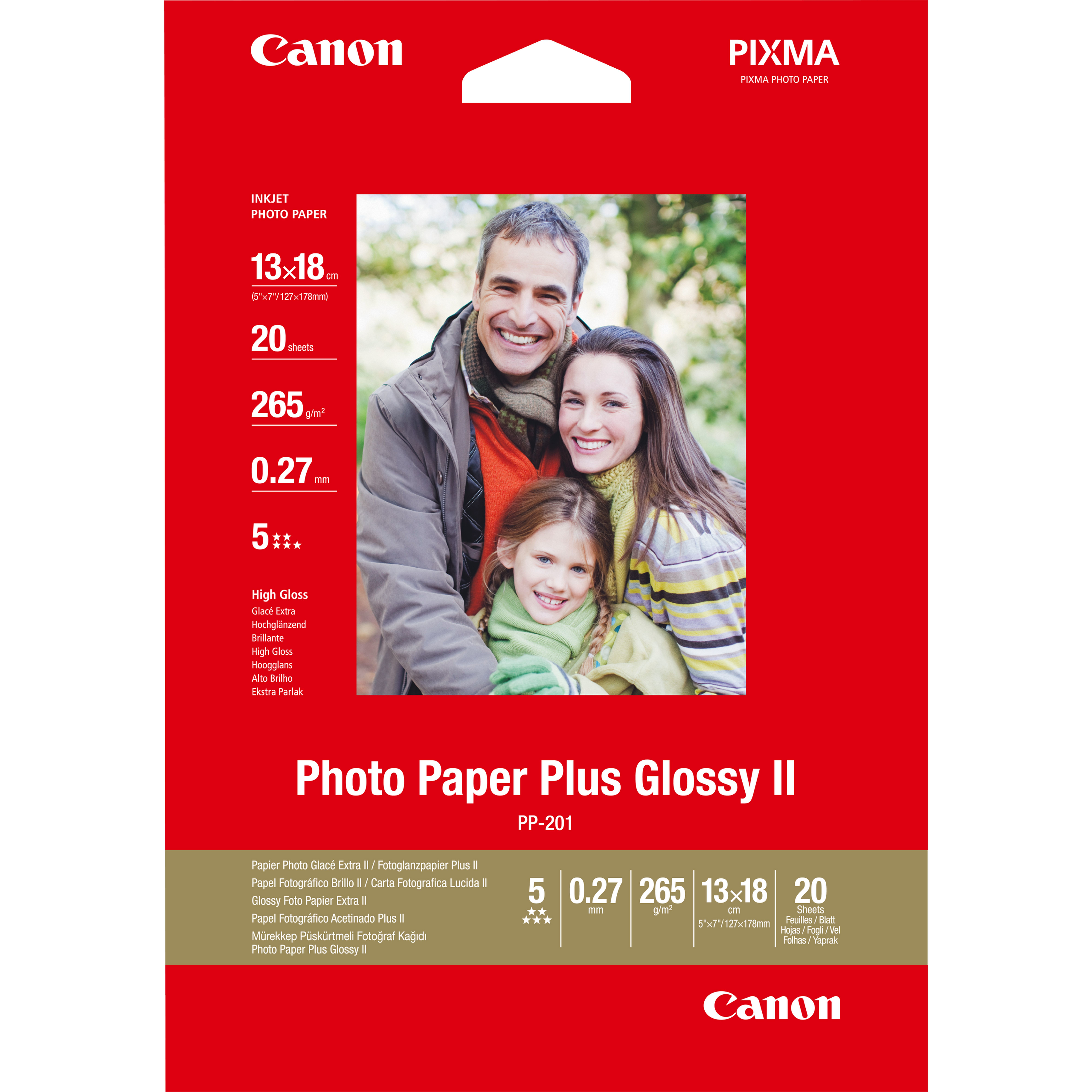 Canon Photo Paper Plus Glossy II PP-201 12,7 x 17,8 cm