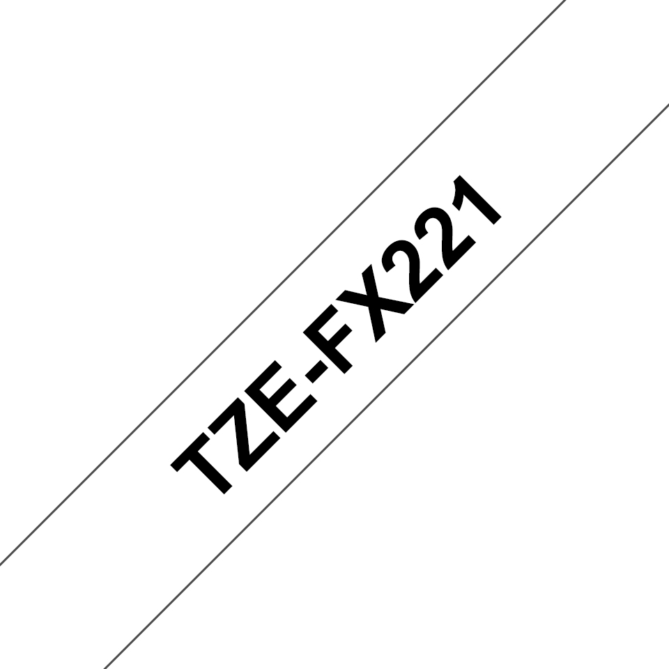 Brother TZe-FX221 Schriftband Schwarz auf Weiß 9mm x 8m