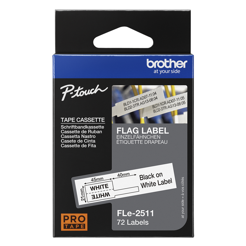 Brother FLe-2511 Einzelfähnchen-Etiketten weiß