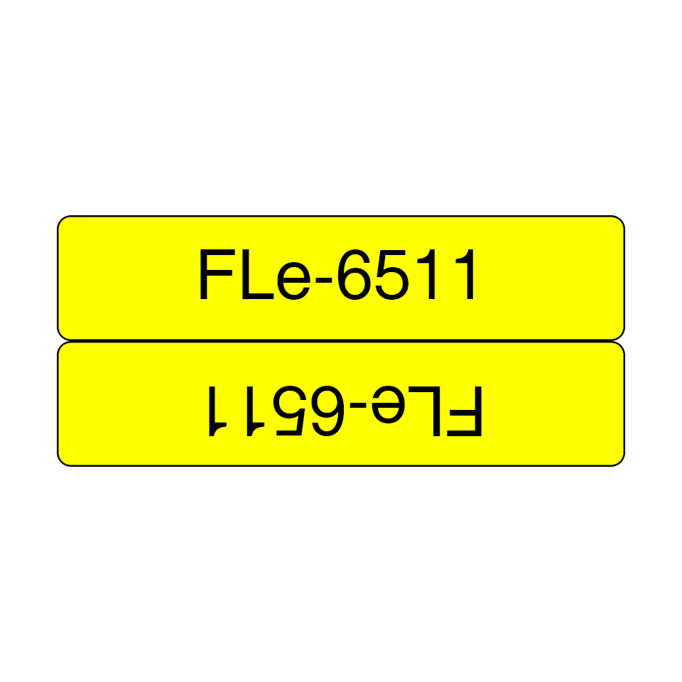 Brother FLe-6511 Schwarz auf Gelb Einzelfähnchen-Etiketten