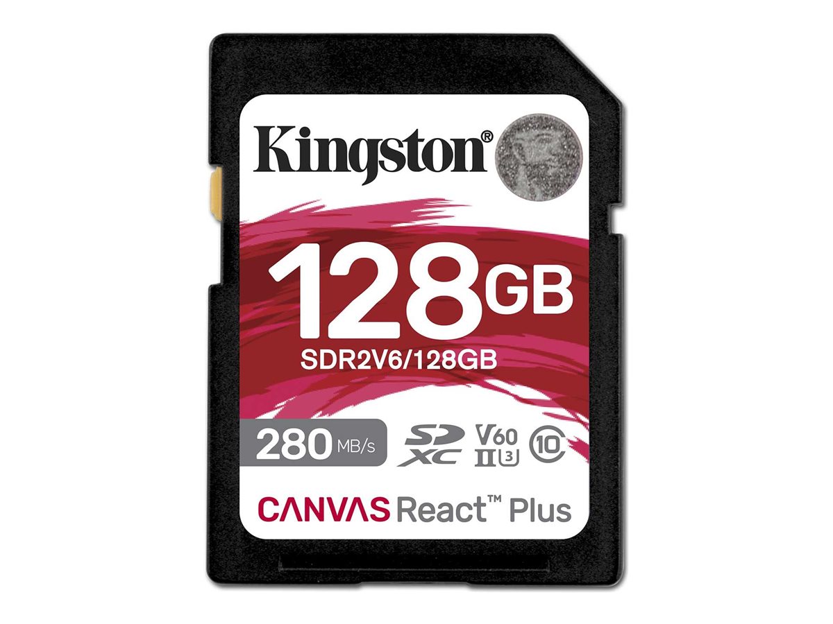 KINGSTON 128GB Canvas React Plus SDXC UHSII 280R100W U3 V60 for Full HD4K