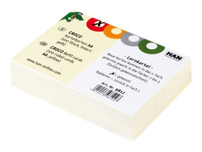 HAN CROCO Karteikarte A7 Gelb liniert