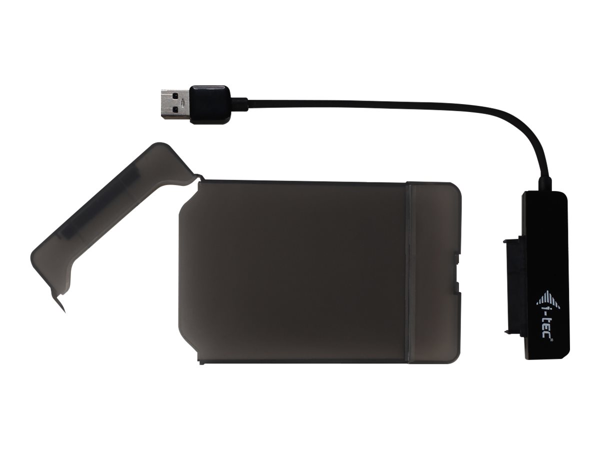 ITEC USB 30 Advance MySafe Easy Gehaeuse 6,4cm 2,5Zoll Festplattengehaeuse fuer SATA HDD Festplatten, integriertes Kabel, schwarz