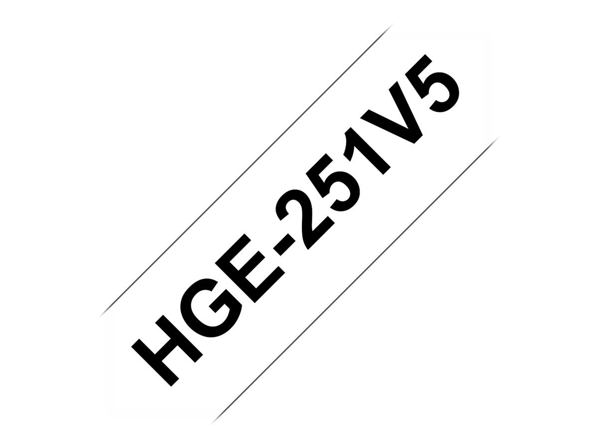 Brother HGE-251V5 Schriftband schwarz auf weiß