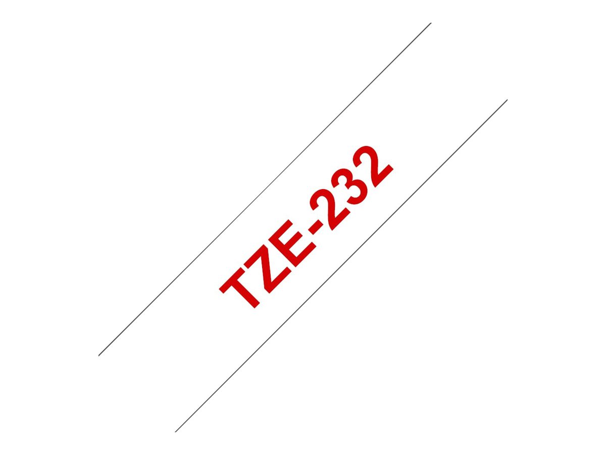 Brother TZe-232 12 mm rot/weiß