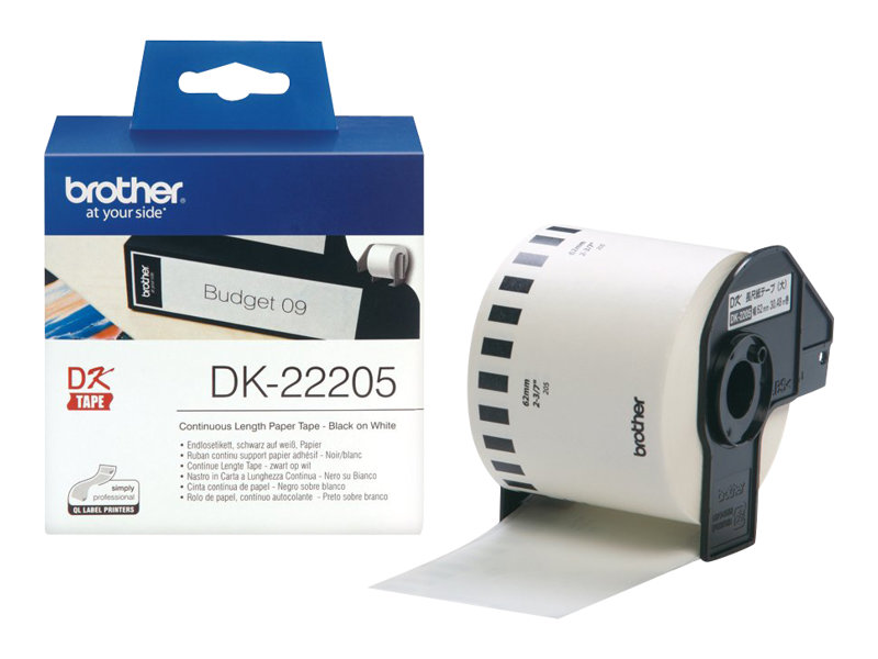 Brother DK-22205 Endlosetiketten Schwarz-Weiß 62mm x 30,5m
