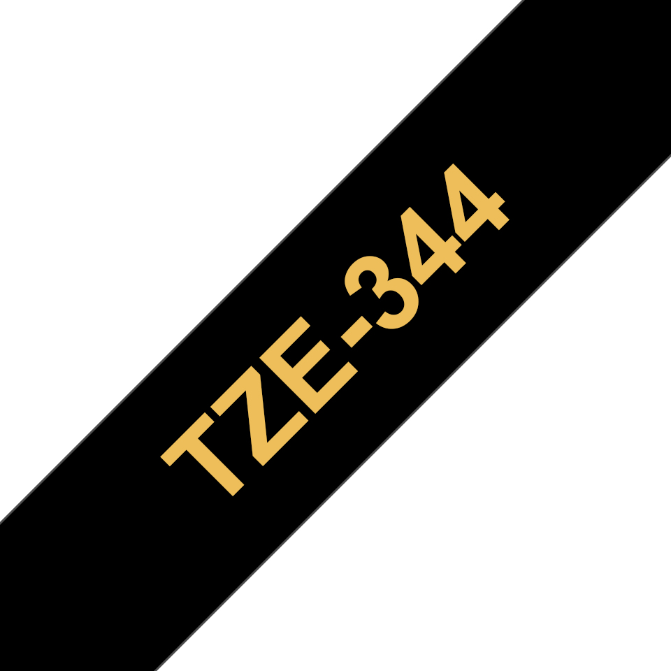 Brother TZe-344 Gold auf Schwarz 18mm