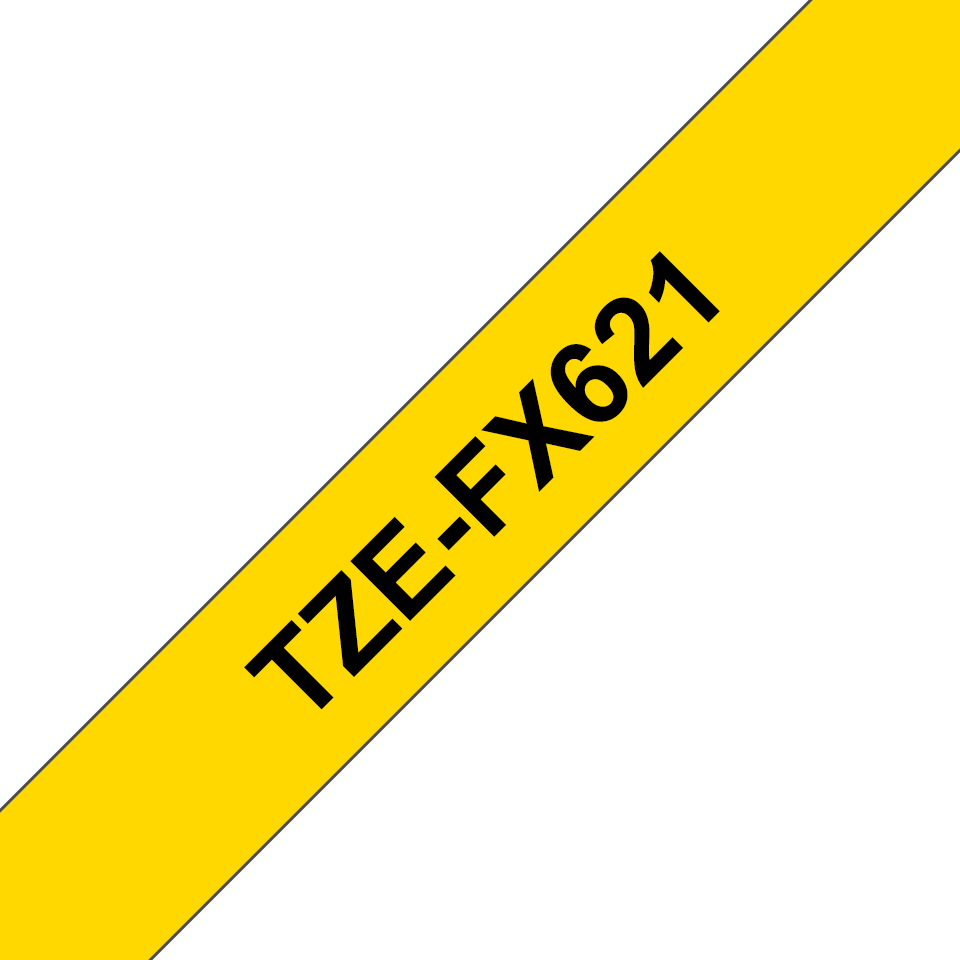 Brother TZe-FX621 Schriftband Schwarz auf Gelb 9mm x 8m