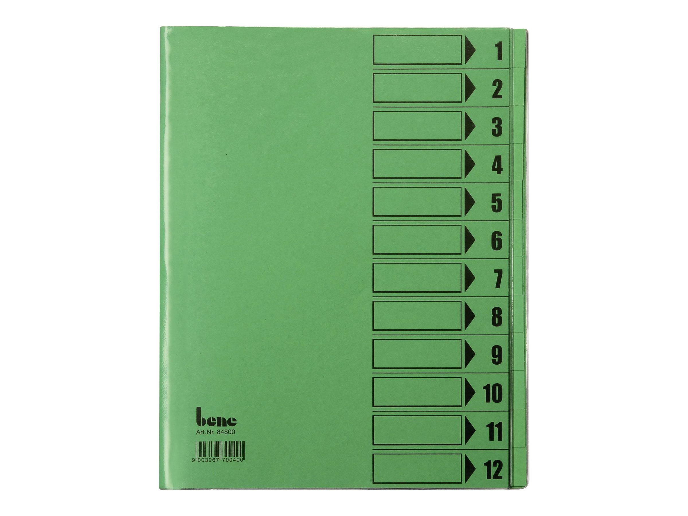 Bene Ordnungsmappe 12 Fächer grün