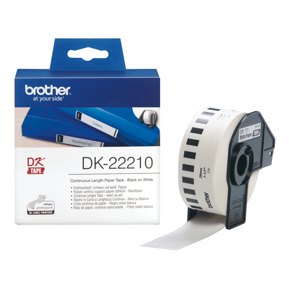Brother DK-22210 Endlosetiketten Schwarz auf Weiß