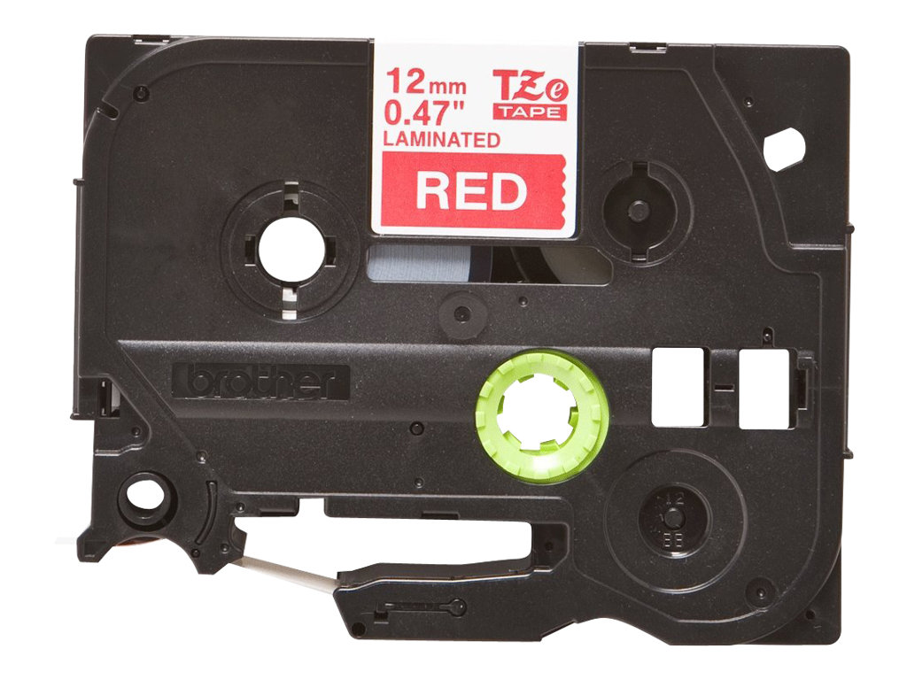 Brother TZe-435 12mm Weiß auf Rot