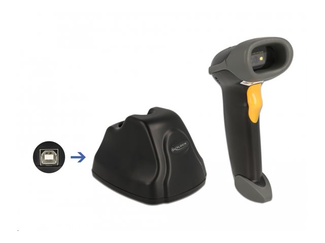 Delock Barcode-Scanner 2,4 GHz 1D/2D tragbar mit Ladestation
