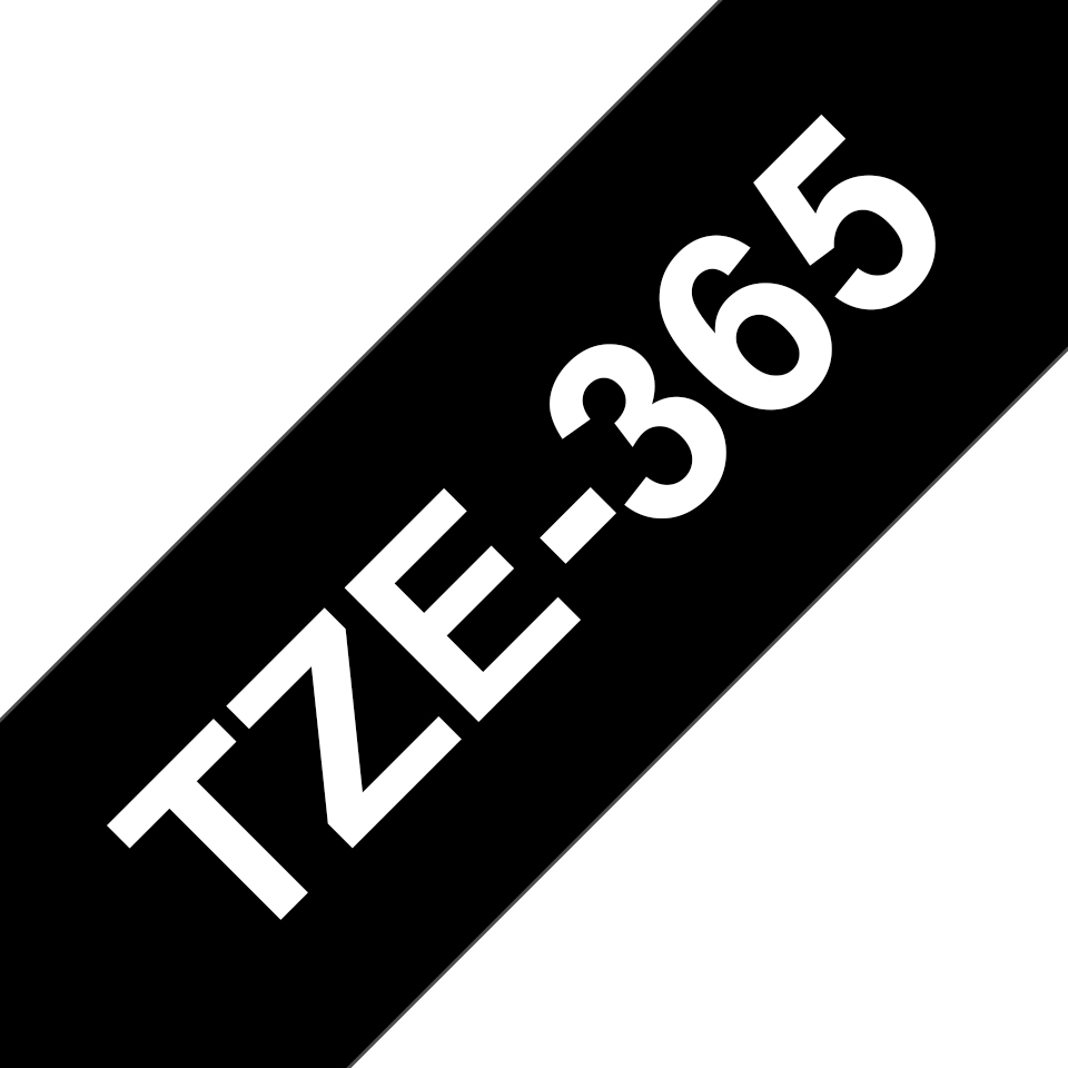 Brother TZe-365 Schriftband Weiß auf Schwarz