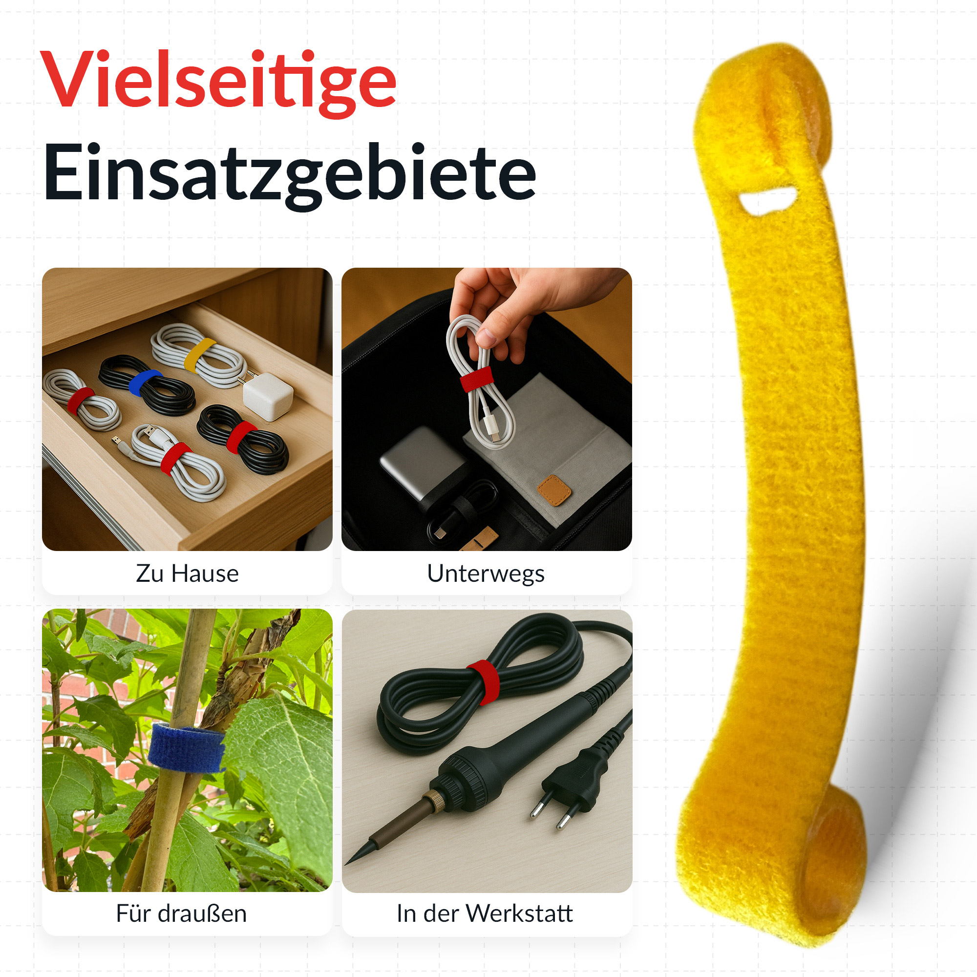 Label-the-cable LTC Basic Straps 17 cm Blau Gelb Rot