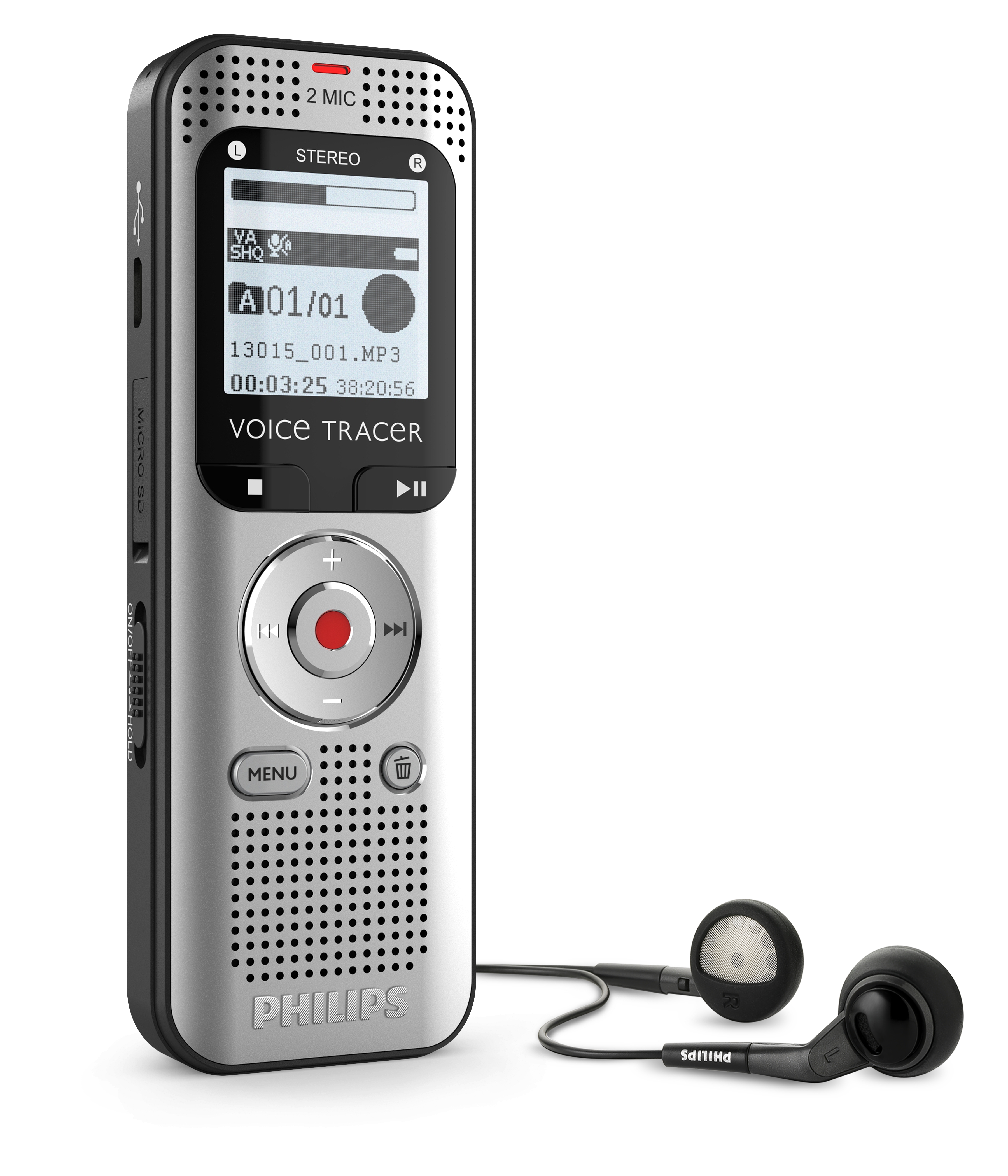 Philips DVT2015 Digitales Diktiergerät 8GB