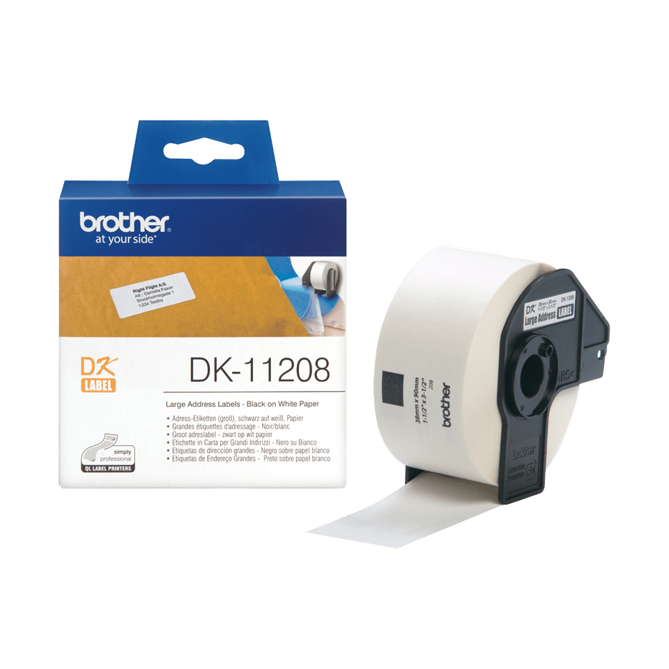 Brother DK-11208 Adressetiketten Schwarz-Weiß