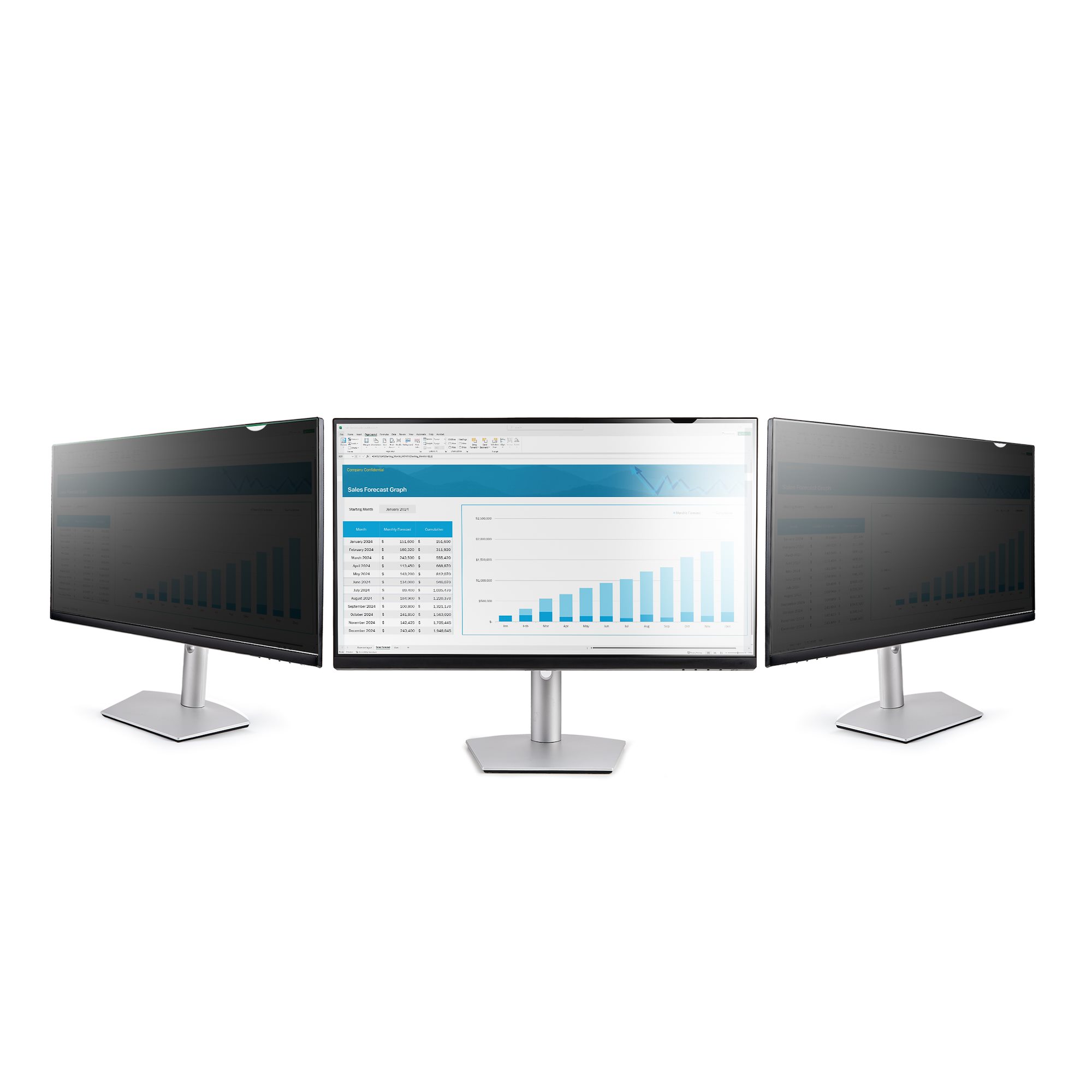 STARTECHCOM 63,5cm 25Zoll 169monitor Blickschutzfilter Blaulichtfilter Bildschirm SichtschutzfolieBlickschutz 30 Grad