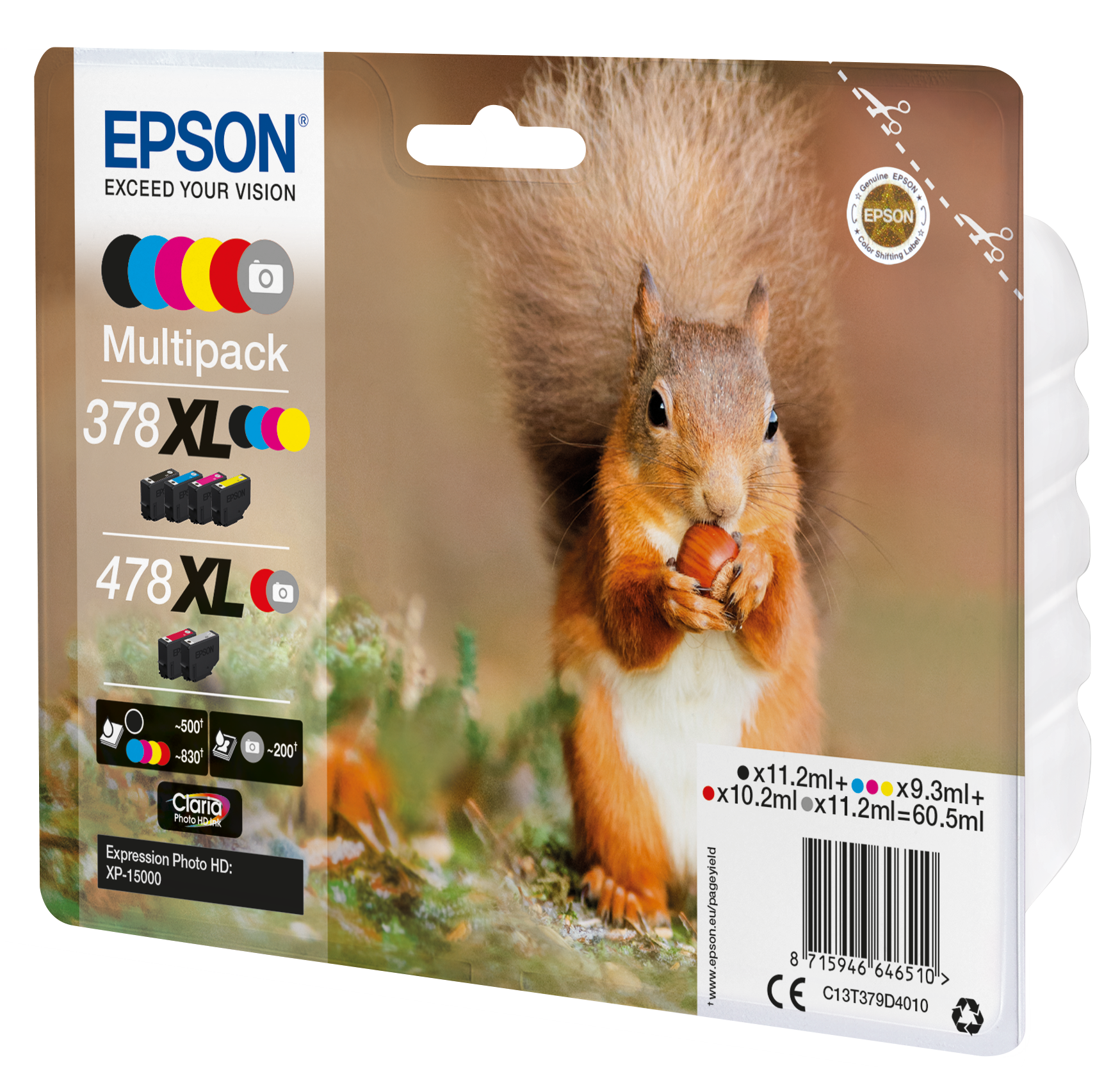 EPSON 378XL478XL T379D4 schwarz, cyan, magenta, gelb, rot, grau Druckerpatronen, 6erSet