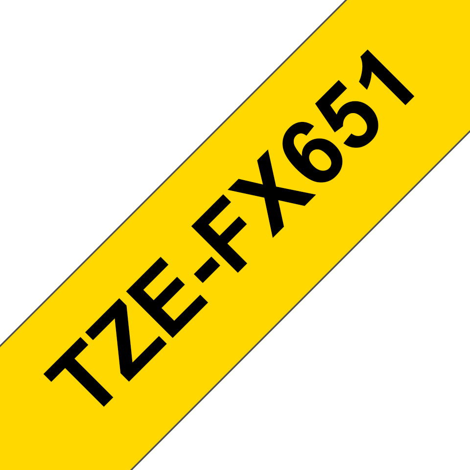 Brother TZe-FX651 Schwarz auf Gelb flexibel