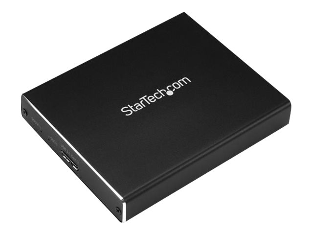 STARTECHCOM SSD Festplattengehäuse für zwei M2 Festplatten USB 31 Type C NGFF USB C Kabel USB 31 Case zu 2x M2 Adapter