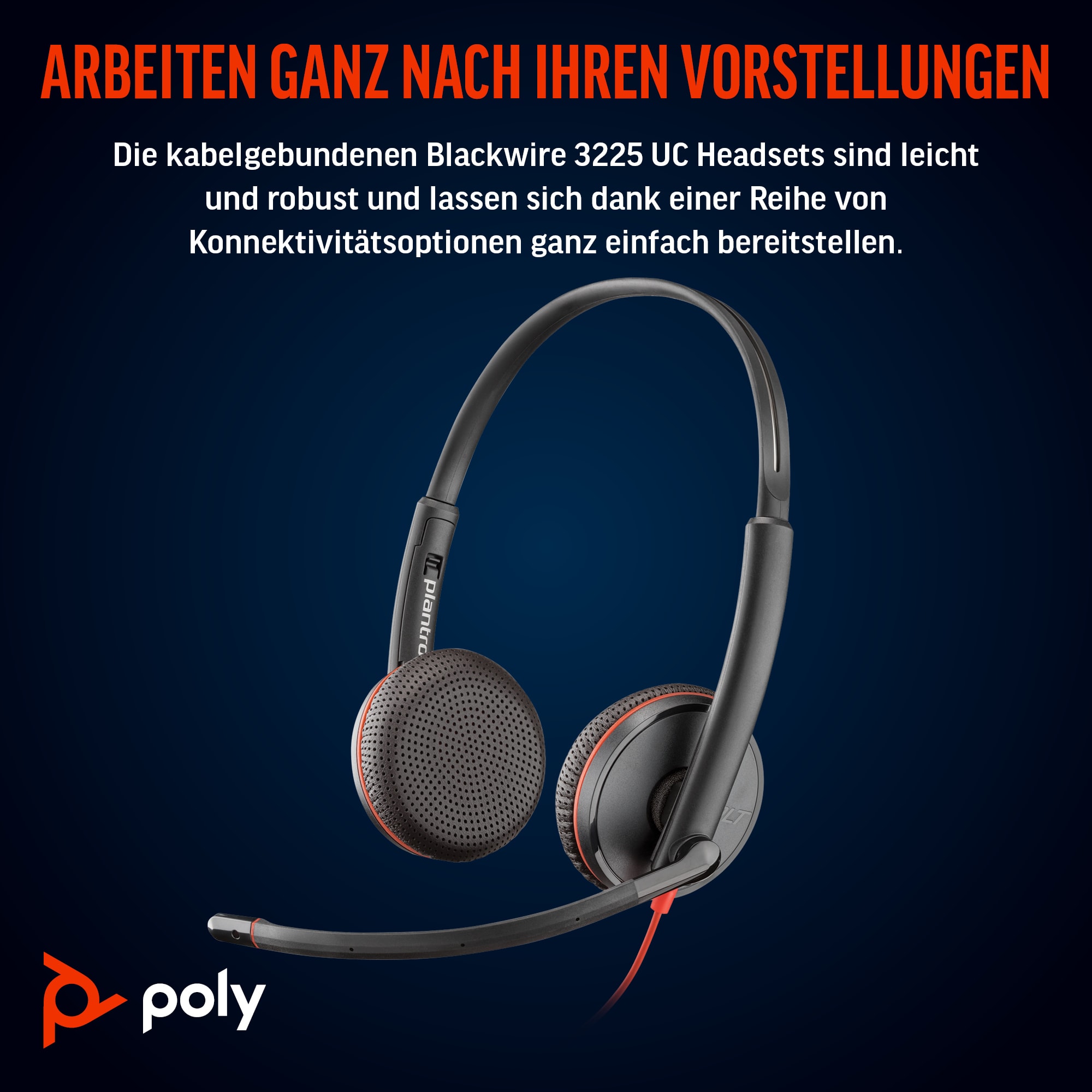 Poly Blackwire 3225 Headset Kabel Stereo