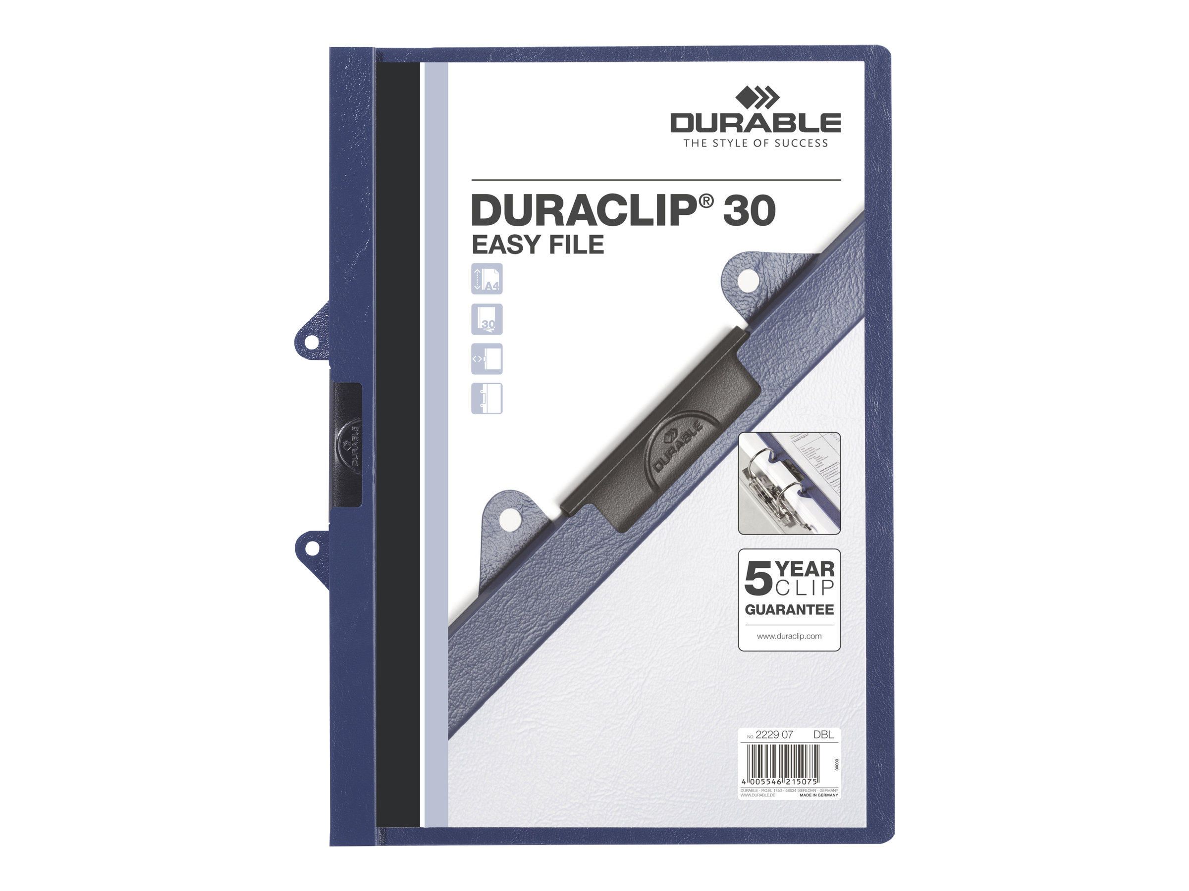 Durable DURACLIP 30 Easy File Klemmhefter dunkelblau